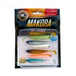Виброхвосты Lucky John 3D Series Makora Shad Tail 3" MIX1 7шт.
