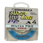Леска плетеная зимняя Kosadaka Super Line PE X4 Winter Pro, прозрачная, 50 м., 0.08 мм.