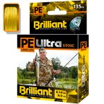 Плетеный шнур AQUA PE Ultra Brilliant Stoic Ultra 135m yellow, 0.25mm