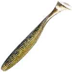 Виброхвост Jackall Rhythm Wave 4.8 (12.2см) gold and black shad (упаковка - 5шт)
