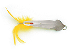 Колеблющаяся блесна с желтой опушкой на крючке Luhr Jensen PET SPOON