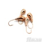 Мормышка "ЯМАН" уралка с отв.,цв.COPPER PLATED, с фосф. пяткой, d 4, вес 0,5 г (уп. 5 шт.)